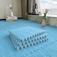 Plush puzzle floor Sticker wall Blue 30*30*1cm (D) SW-00002090
