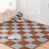 Plush puzzle floor Sticker wall Brown 30*30*1cm (D) SW-00002082