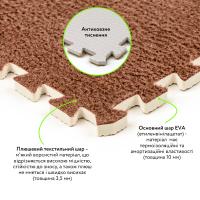 Plush puzzle floor Sticker wall Brown 30*30*1cm (D) SW-00002082
