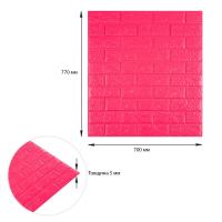 Самоклеящаяся 3D панель Sticker wall малиново-красная 700х770х5мм SW-00001364