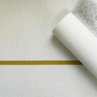 Self-adhesive wallpaper Sticker wall beige with gold stripe SW-00001143