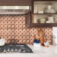 Self-adhesive aluminum tile Sticker wall copper with rhinestones SW-00001416