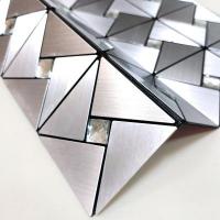 Self-adhesive aluminum tile Sticker wall silver with rhinestones SW-00001325