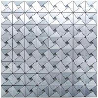Самоклеющаяся алюминьевая плитка Sticker wall серебро со стразами SW-00001325