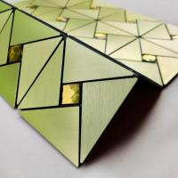 Самоклеюча алюмінієва плитка Sticker wall зелене золото зі стразами SW-00001172