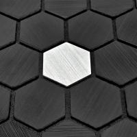 Самоклеющаяся алюминиевая плитка Sticker wall чёрная мозаика 300х300х3мм SW-00001929 (D)