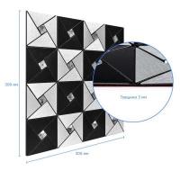 Самоклеюча алюмінієва плитка Sticker wall чорно-срібна зі стразами 300х300х3мм SW-00001773 (D)