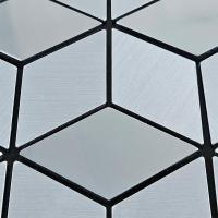 Самоклеющаяся алюминиевая плитка Sticker wall ромбы серебро 300х300х3мм SW-00001933 (D)