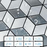 Самоклеющаяся алюминиевая плитка Sticker wall ромбы серебро 300х300х3мм SW-00001933 (D)
