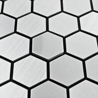 Самоклеющаяся алюминиевая плитка Sticker wall серебряная мозаика з зеркальными вставками 300х300х3мм SW-00001928 (D)