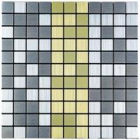 Self-adhesive aluminum tile Sticker wall silver and gold mosaic 300x300x3mm SW-00001826 (D)