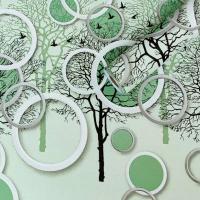 Самоклеющаяся пленка Sticker wall на бумажной основе чёрные и зелёные деревья 45см*10м SW-00002440