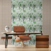 Самоклеющаяся пленка Sticker wall на бумажной основе чёрные и зелёные деревья 45см*10м SW-00002440