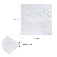 Самоклеющаяся 3D панель Sticker wall белая мраморная плитка 700х700х4мм SW-00001142