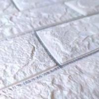 Самоклеюча 3D панель під цеглу Sticker wall Біла зі срібною смужкою 100-7 SW-00000754