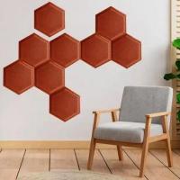 Самоклеющиеся 3D панель шестиугольник под кожу Sticker wall Оранжевый 1103 SW-00000743