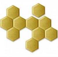 Самоклеющиеся 3D панель шестиугольник под кожу Sticker wall Темно-желтый 1101 SW-00000741