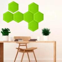 Самоклеюча 3D панель шестикутник під шкіру Sticker wall Зелений 1102 SW-00000742