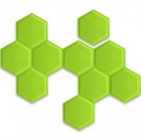 Self-adhesive 3D panel hexagon leather-look Sticker wall Green 1102 SW-00000742