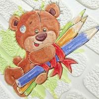 Самоклеющиеся 3D панель Sticker wall 700*700*4mm мишки на белом фоне (D) SW-00001975