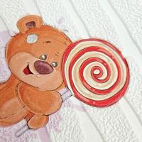 Самоклеющиеся 3D панель Sticker wall 700*700*4mm мишки на белом фоне (D) SW-00001975
