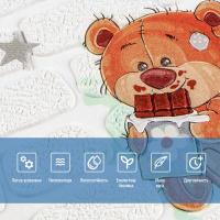 Самоклеющиеся 3D панель Sticker wall 700*700*4mm мишки на белом фоне (D) SW-00001975