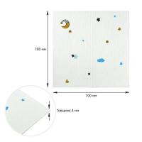 Wall panel 3D Sticker wall 700*700*4mm stars and moon white background (D) SW-00001970