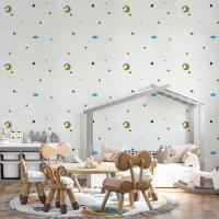 Wall panel 3D Sticker wall 700*700*4mm stars and moon white background (D) SW-00001970