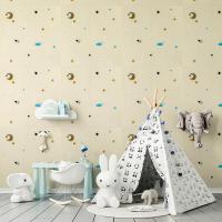 Самоклеющиеся 3D панель Sticker wall 700*700*4mm звезды и луна на бежевом фоне (D) SW-00001971