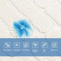 Самоклеющиеся 3D панель Sticker wall 700х700х4мм голубые цветы (D) SW-00001977