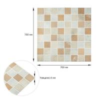 Самоклеющиеся 3D панель Sticker wall 700х700х4мм мозаика бежевая (D) SW-00002011