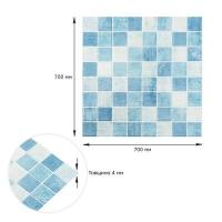 Самоклеюча 3D панель Sticker wall 700х700х4мм блакитна мозаїка (D) SW-00002009