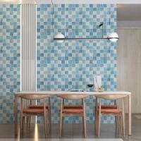 Самоклеюча 3D панель Sticker wall 700х700х4мм блакитна мозаїка (D) SW-00002009