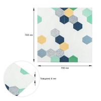 Самоклеющиеся 3D панель Sticker wall 700х700х4мм мозаика сине-жёлтая (D) SW-00002016