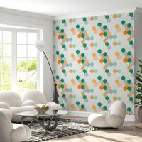 Самоклеющиеся 3D панель Sticker wall 700х700х4мм мозаика зелёно-жёлтая (D) SW-00002015