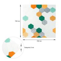 Самоклеющиеся 3D панель Sticker wall 700х700х4мм мозаика зелёно-жёлтая (D) SW-00002015