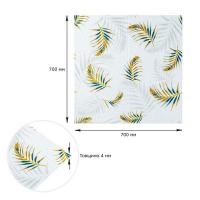 Самоклеющиеся 3D панель Sticker wall 700х700х4мм папоротник на белом фоне(D) SW-00001981
