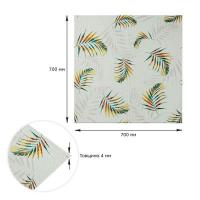 Самоклеющиеся 3D панель Sticker wall 700х700х4мм папоротник на бежевом фоне (D) SW-00001983