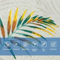 Самоклеющиеся 3D панель Sticker wall 700х700х4мм папоротник на бежевом фоне (D) SW-00001983
