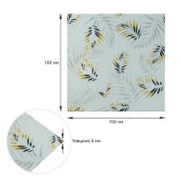 Самоклеющиеся 3D панель Sticker wall 700х700х4мм папоротник на сером фоне (D) SW-00001982