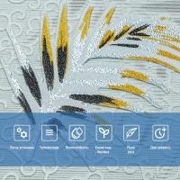 Самоклеющиеся 3D панель Sticker wall 700х700х4мм папоротник на сером фоне (D) SW-00001982