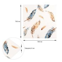 Самоклеющиеся 3D панель Sticker wall 700х700х4мм перья разноцветные (D) SW-00002001