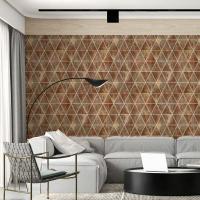 Самоклеющиеся 3D панель Sticker wall 700х700х4мм ромбы коричневые винтаж (D) SW-00002007