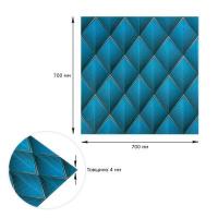 Самоклеющиеся 3D панель Sticker wall 700х700х4мм ромбы синие (D) SW-00001985