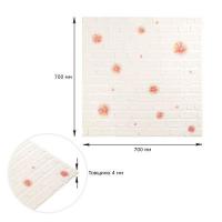 Самоклеющиеся 3D панель Sticker wall 700х700х4мм розовые цветы (D) SW-00001978