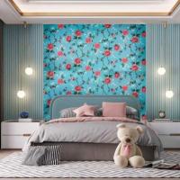 Self-adhesive 3D panel Sticker wall Blue roses 433 SW-00000764