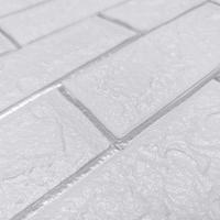 Самоклеющиеся 3D панель Sticker wall кирпич белый с серебряной полоской 100-5 SW-00000753