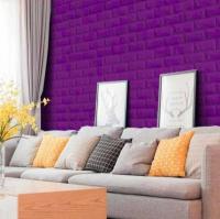 Self-adhesive 3D panel Sticker wall brick effect Violet 700x770x5mm SW-00000150