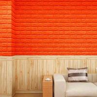 Самоклеющиеся 3D панель Sticker wall под кирпич Оранжевый 700x770x5мм SW-00000144