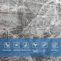 Самоклеющиеся 3D панель Sticker wall в рулоне 700мм*3,08м*2мм мрамор черный R061-2 (D) SW-00002536